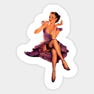 Pin up girl makeup Sticker